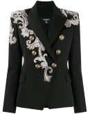 beaded double-breasted blazer