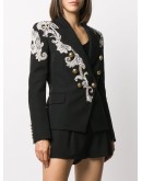 beaded double-breasted blazer
