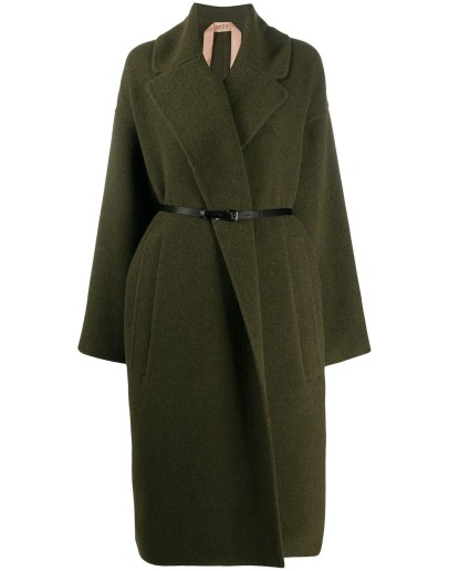 belted-waist oversize coat