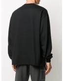 long-sleeved metallic logo T-shirt
