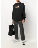 long-sleeved metallic logo T-shirt
