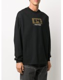 long-sleeved metallic logo T-shirt