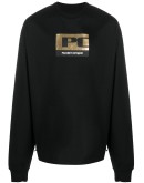 long-sleeved metallic logo T-shirt