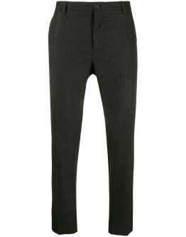 pinstriped tailored trousers