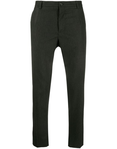 pinstriped tailored trousers