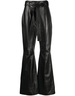 flared leather trousers