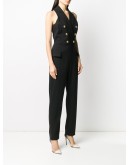 sleeveless double-breasted jumpsuit