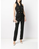 sleeveless double-breasted jumpsuit