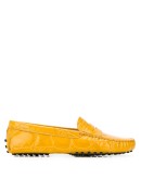 textured leather penny loafers