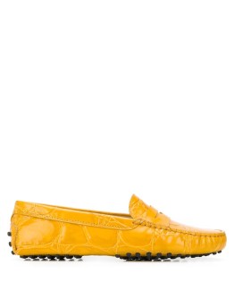 textured leather penny loafers