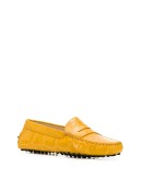 textured leather penny loafers