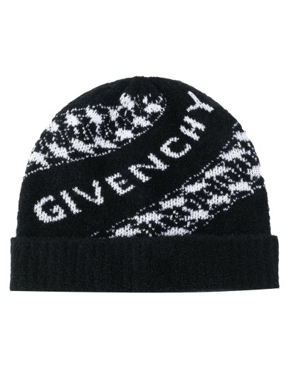 logo knit beanie