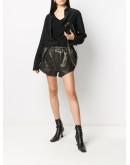 metallic jacquard shorts