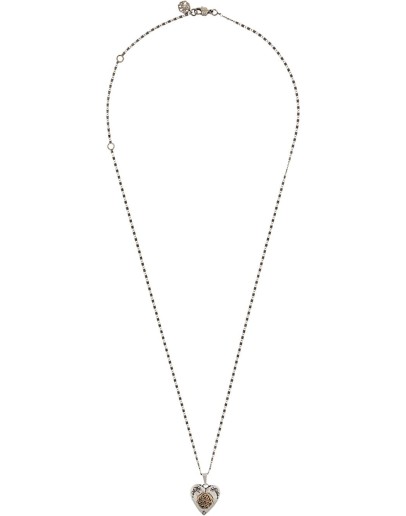 two-tone heart pendant
