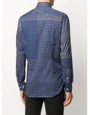 patchwork-print long sleeved shirt