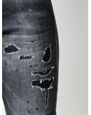 shredded patch slim jeans