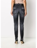 shredded patch slim jeans