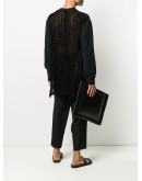 sheer panel crew neck sweatshirt 