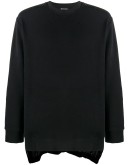 sheer panel crew neck sweatshirt 