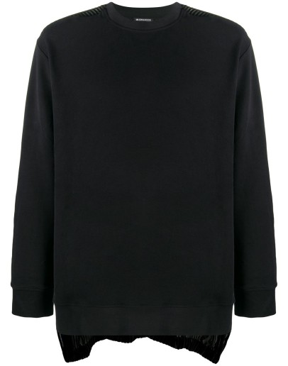 sheer panel crew neck sweatshirt 