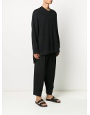 sheer panel crew neck sweatshirt 