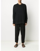 sheer panel crew neck sweatshirt 