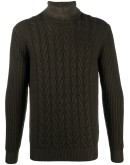 cable-knit roll neck jumper