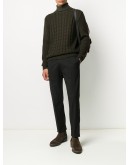 cable-knit roll neck jumper