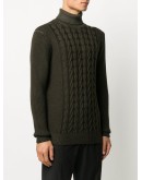 cable-knit roll neck jumper