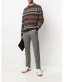 micro dash pattern trousers