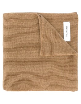 logo patch knitted scarf