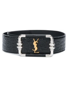 Monogram leather belt 
