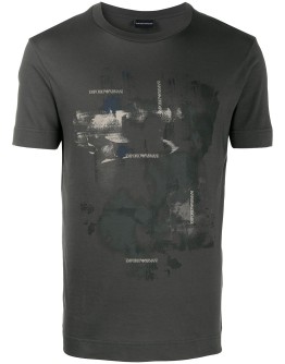 abstract-print cotton T-shirt