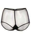 high-waisted mesh cotton briefs