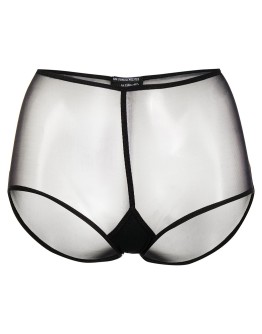 high-waisted mesh cotton briefs