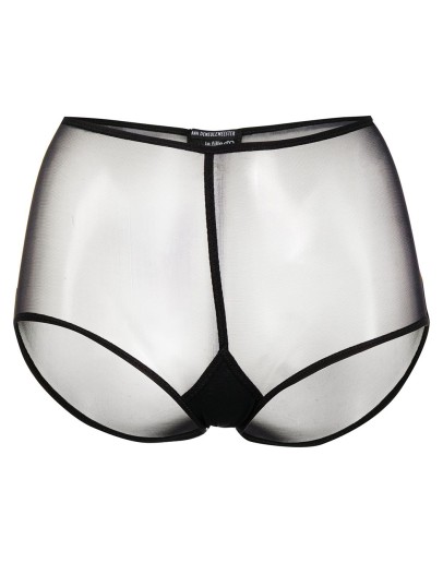 high-waisted mesh cotton briefs