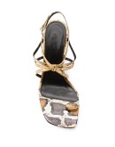 snake-print sandals