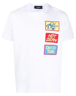 patch detail short-sleeved T-shirt