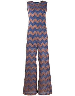 zig-zag lurex knit jumpsuit 