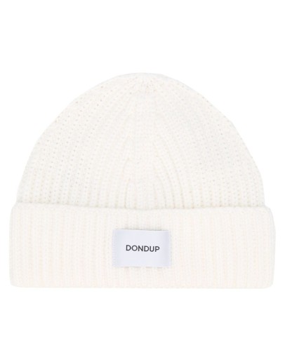 logo-patch ribbed beanie