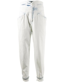 high-rise tapered jeans