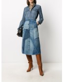 patchwork denim skirt