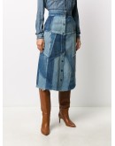 patchwork denim skirt