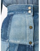 patchwork denim skirt