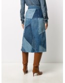 patchwork denim skirt