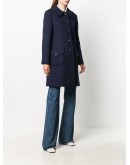 branded button single breasted coat