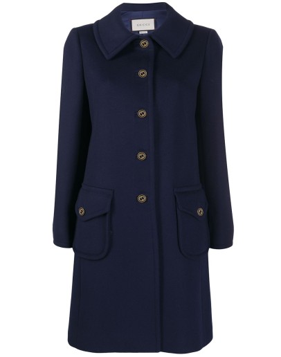 branded button single breasted coat