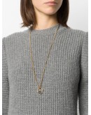 stone-pendant chain necklace