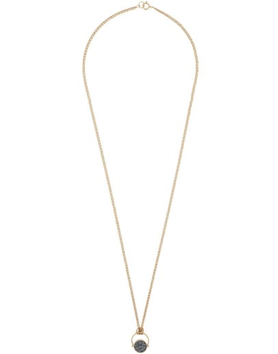 stone-pendant chain necklace