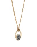 stone-pendant chain necklace